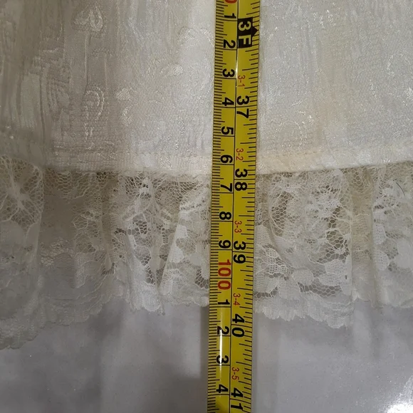 Lulus~Women Jaquared Ivory Corset Ruffle Prairie Dress~Cottagecore Lace~Bridal~S - Picture 11 of 11
